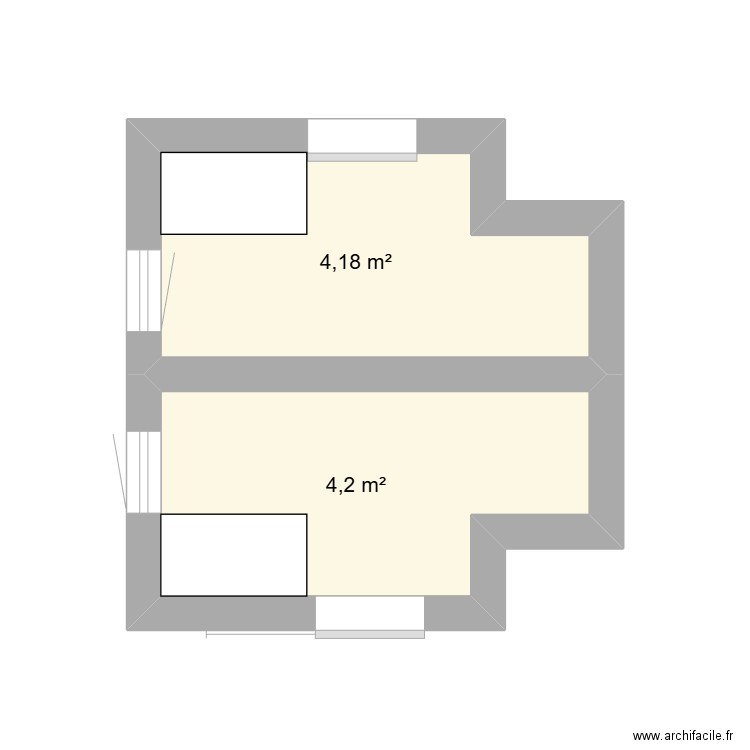 Salle de bain. Plan de 2 pièces et 8 m2