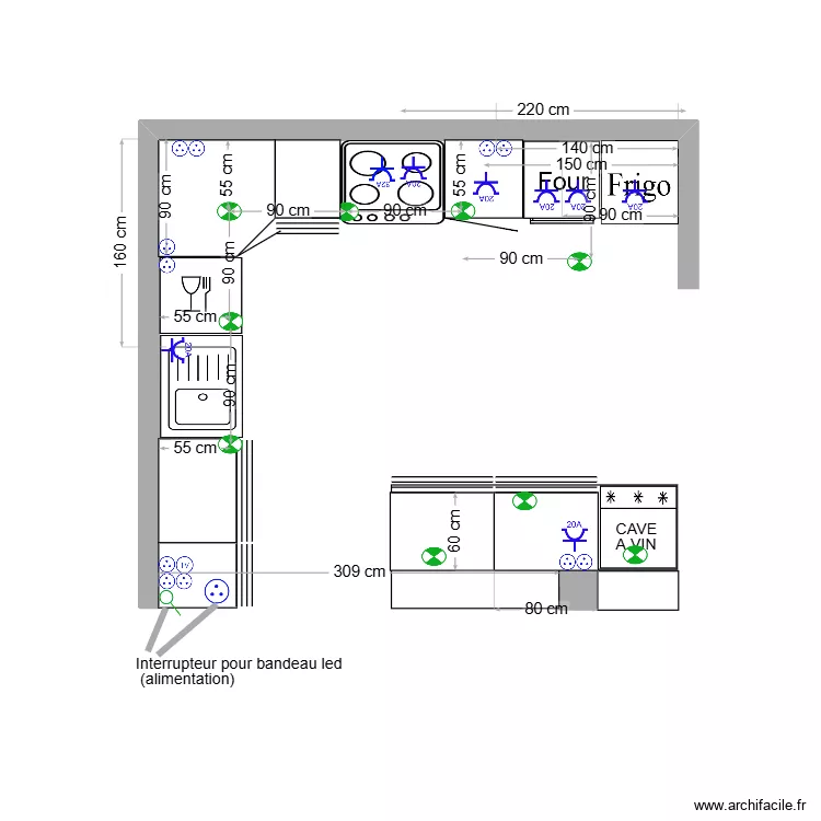 elec cuisine. Plan de 