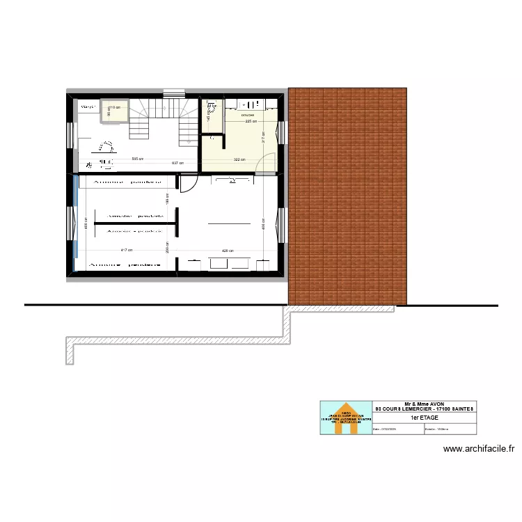 93 LEMERCIER   1ER ETAGE PROJET. Plan de 