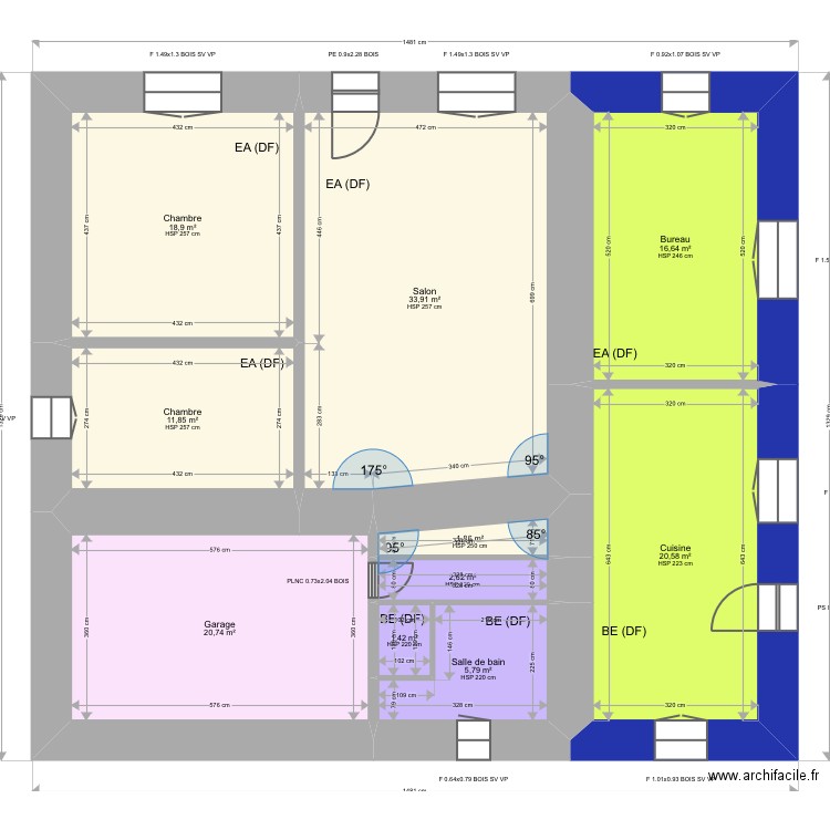 ML24001293. Plan de 10 pièces et 134 m2