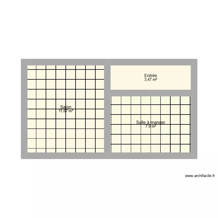 etlv. Plan de 3  et 23 m²