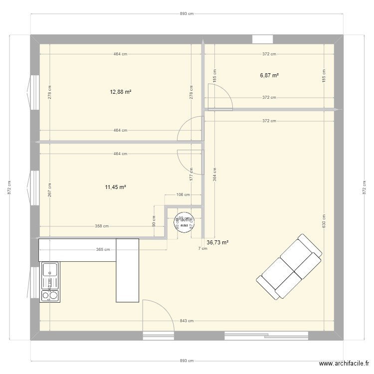 ebauche appart2. Plan de 0 pièce et 0 m2