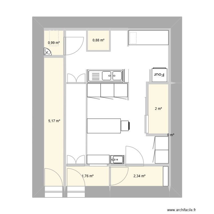 labo. Plan de 7 pièces et 13 m2