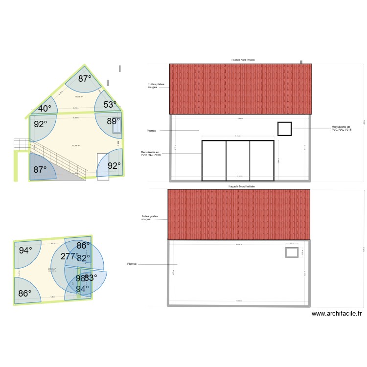 Plan facades t. Plan de 0 pièce et 0 m2