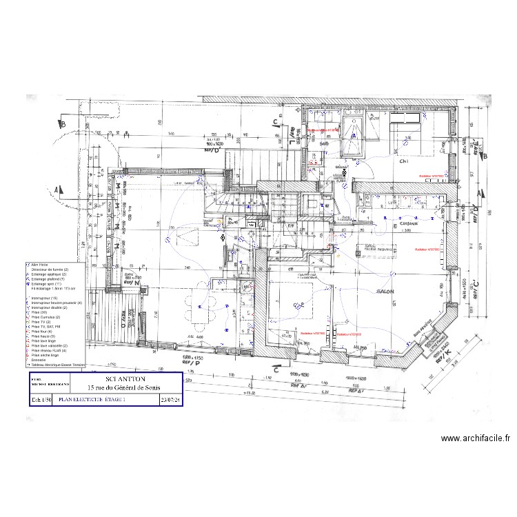 PLAN ELECTRICITE  ETAGE 1 ind C. Plan de 0 pièce et 0 m2