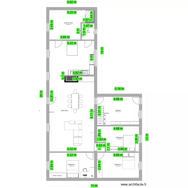 maison aix. Plan de 8  et 144 m²
