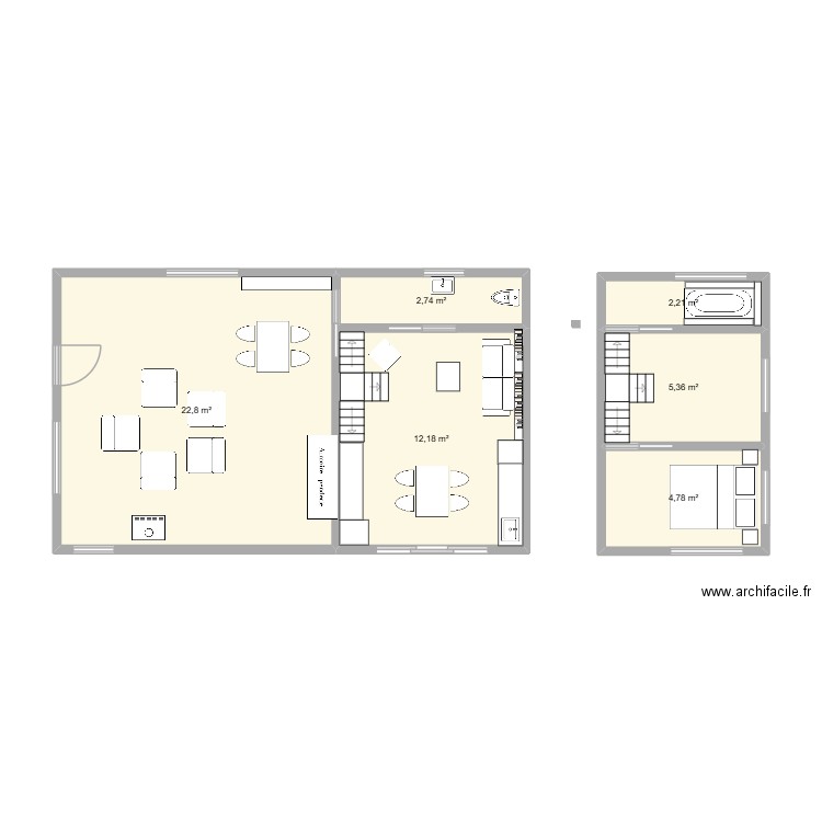 Atelier Coastline. Plan de 12 pièces et 88 m2