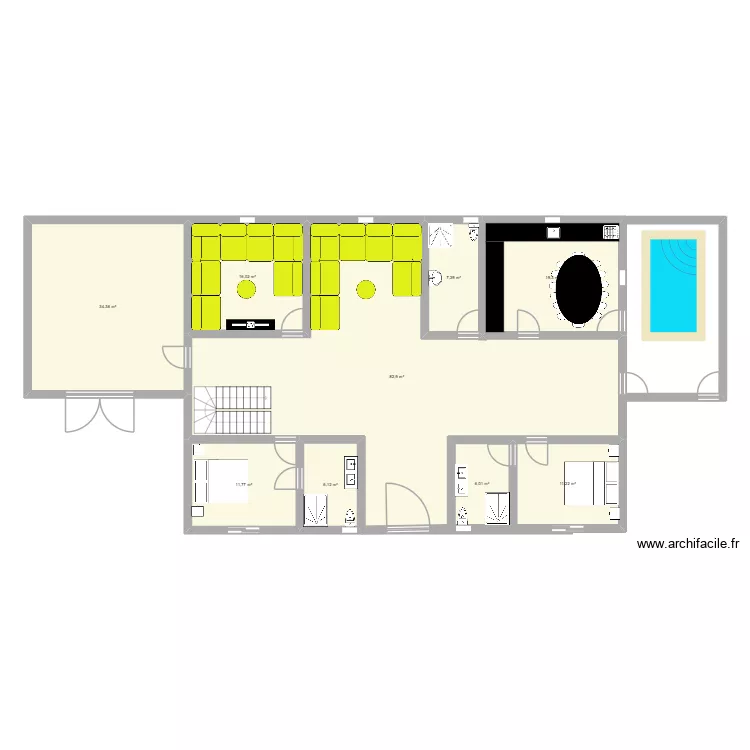 plan rdc khabou fini. Plan de 9  et 195 m²
