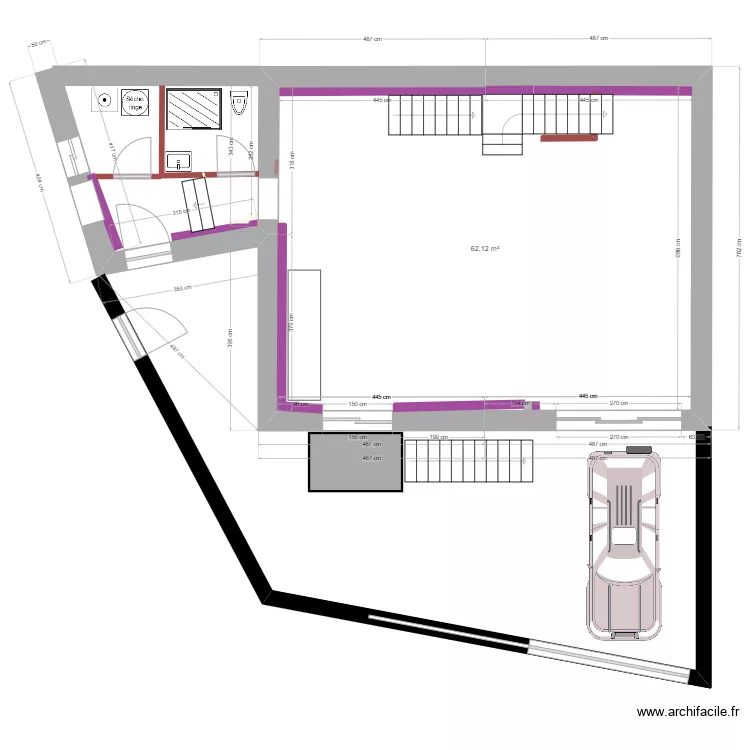 Escalier cave avec balcon et escalier intérieur sans garage. Plan de Escalier cave avec balcon et escalier intérieur sans garage. Plan de
