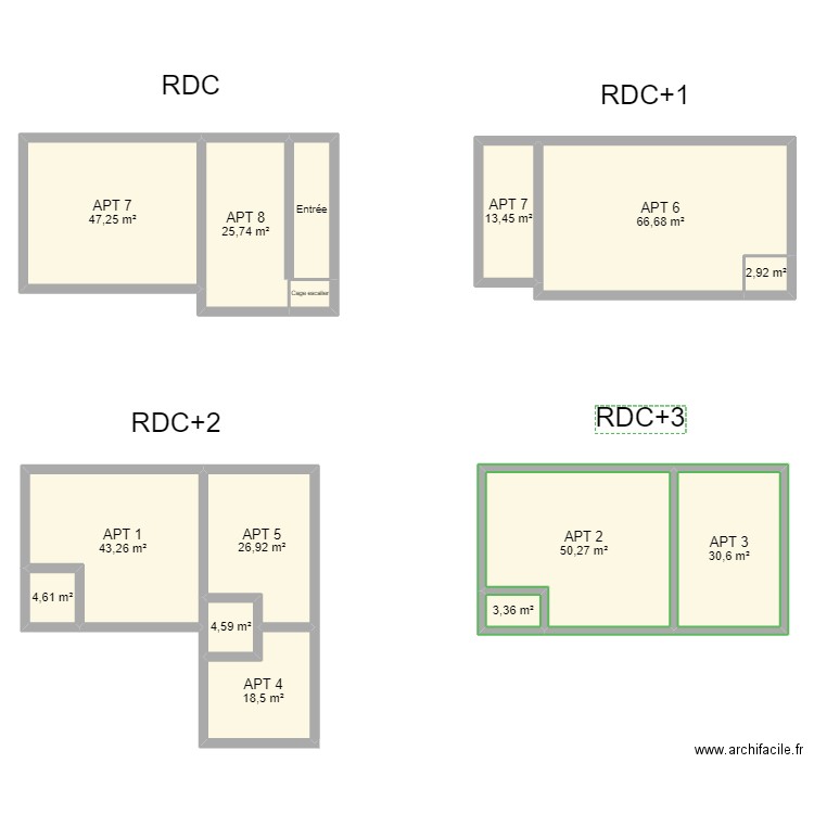 projet. Plan de 15 pièces et 350 m2