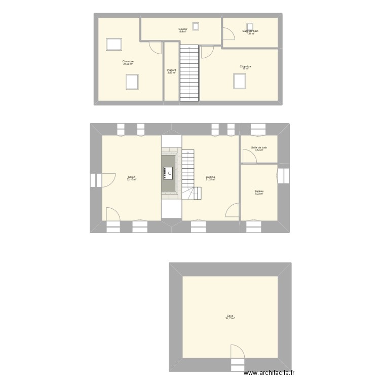COMBE Magalie - LAGARDE-MARC. Plan de 11 pièces et 155 m2
