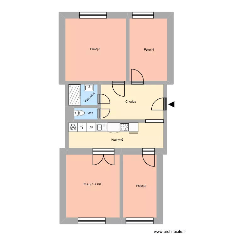 Matěje Kopeck&eacute;ho 519, byt 1. Plan de 13  et 198 m²