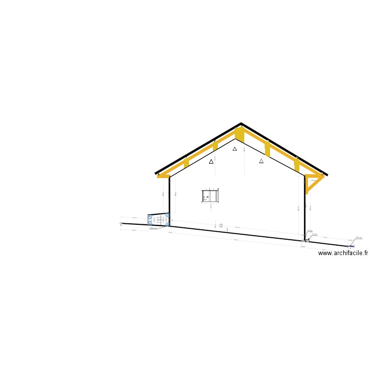 grange a. Plan de 1 pièce et 2 m2