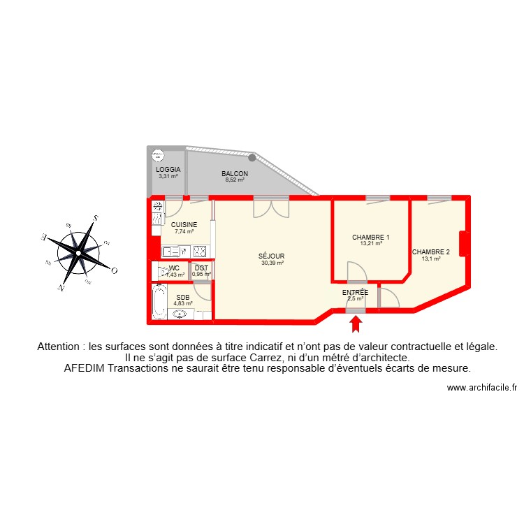 BI32679. Plan de 13 pièces et 89 m2