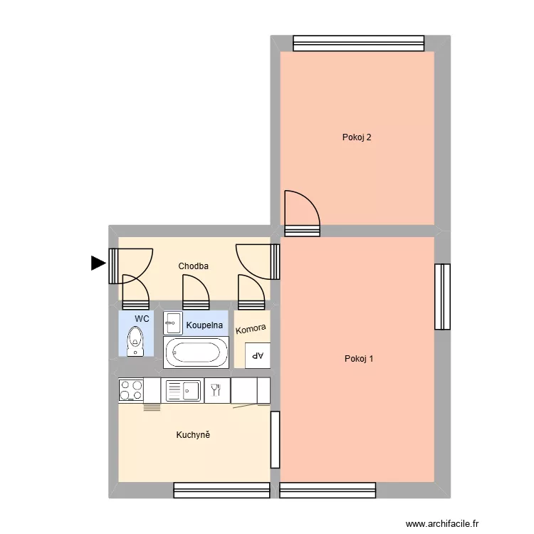 Přemyslovců 1167, byt 9 F. Plan de 12  et 174 m²