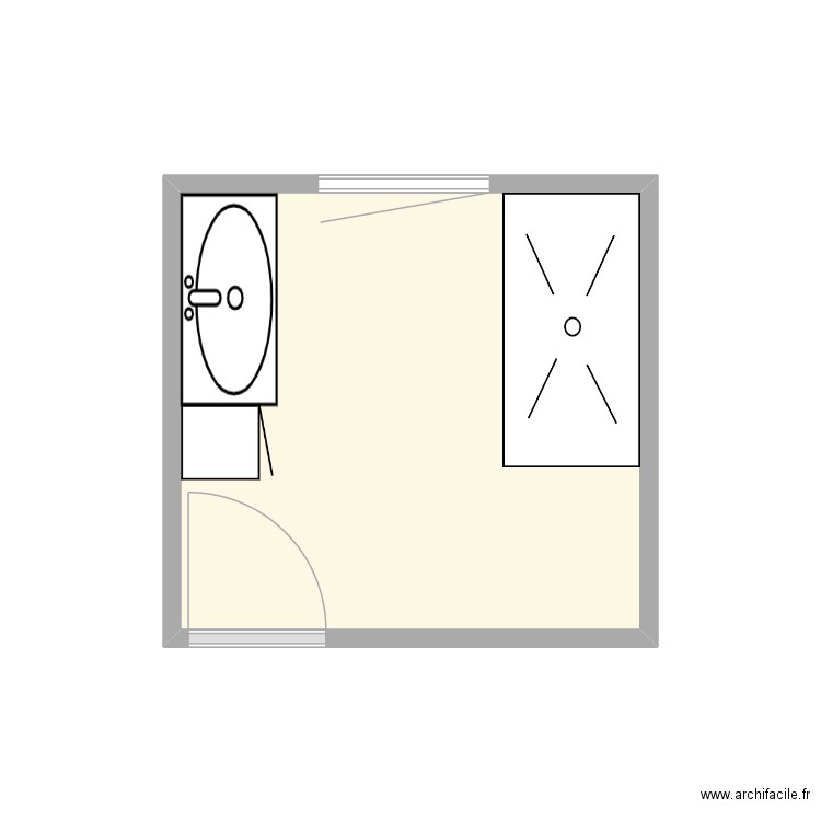 Thiaville. Plan de 1 pièce et 7 m2