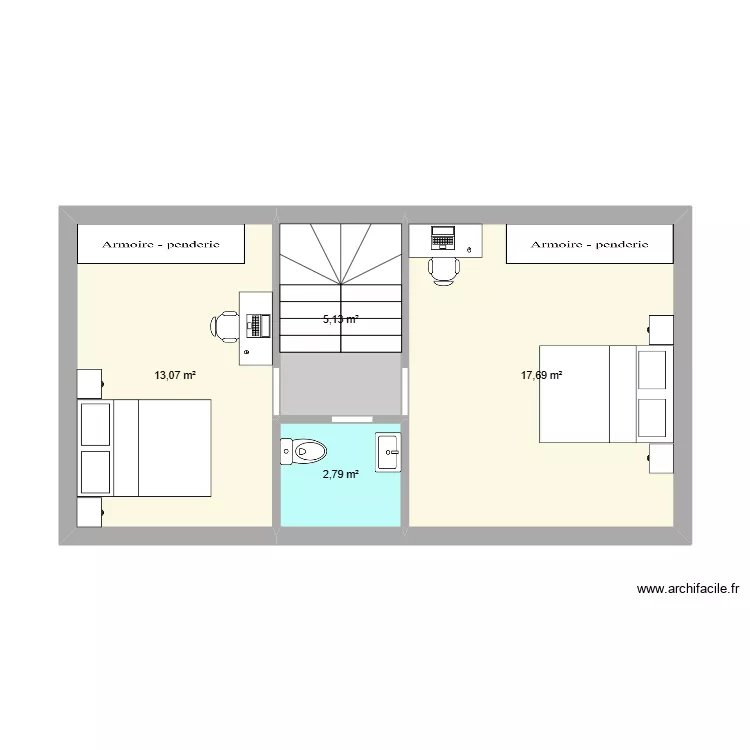 MARLY R+2. Plan de 4  et 39 m²