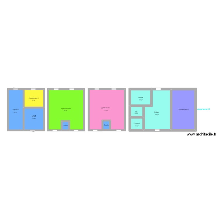 ELS. Plan de 11 pièces et 98 m2