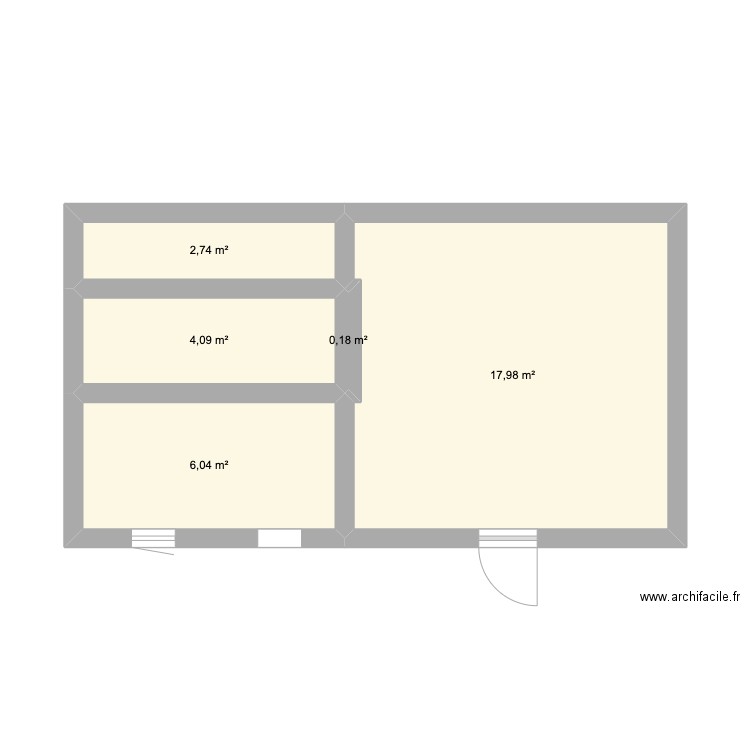 Levignacq. Plan de 5 pièces et 31 m2