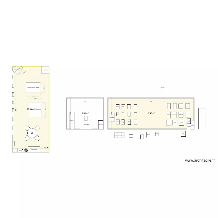 m&o. Plan de 3  et 46 m²
