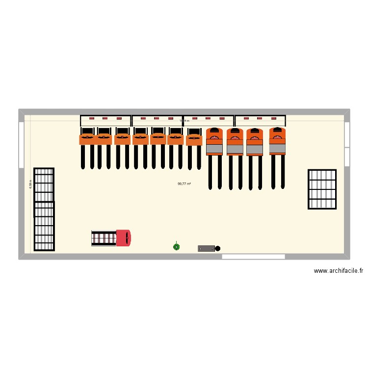 MB Torcé 35. Plan de 1 pièce et 100 m2