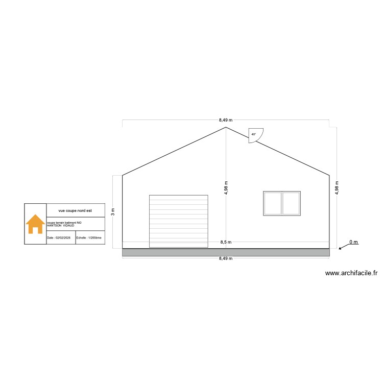 vue coupe NO Terrain. Plan de 0 pièce et 0 m2