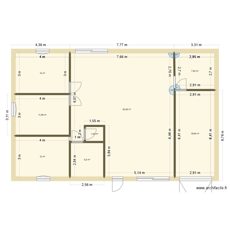 MAISO?. Plan de 8 pièces et 132 m2