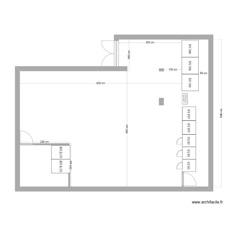 LAVERIE SOUSTONS. Plan de 