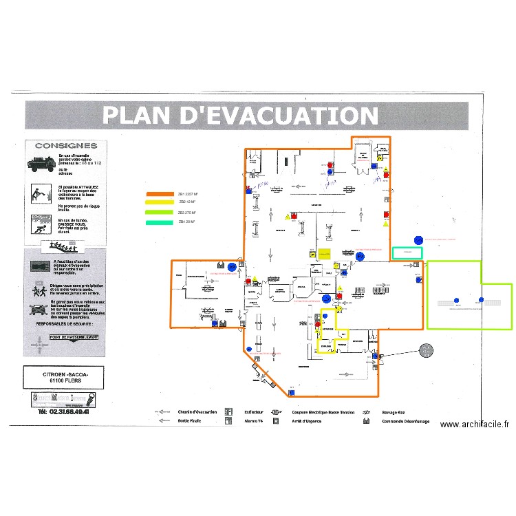 CITROEN FLERS. Plan de 4 pièces et -1657 m2