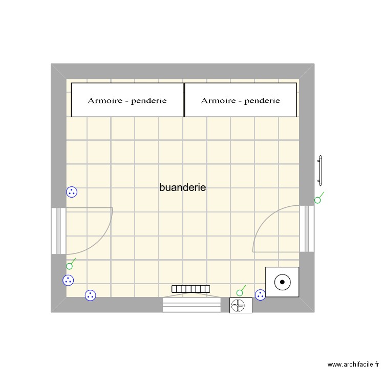 pièce RDC. Plan de 1 pièce et 15 m2