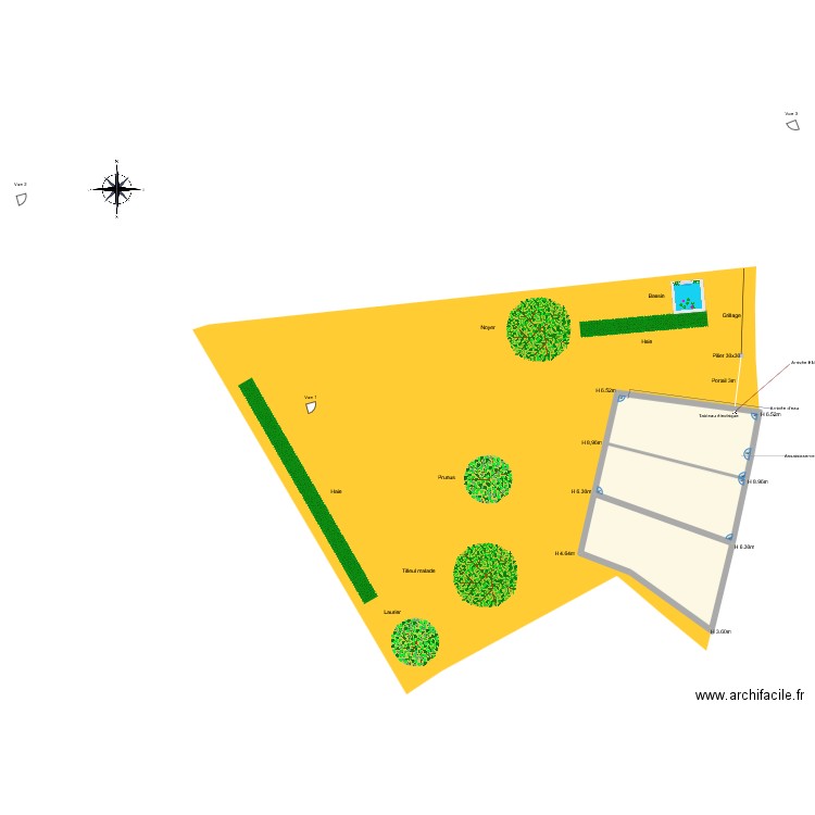 Plan de masse modifié. Plan de 0 pièce et 0 m2