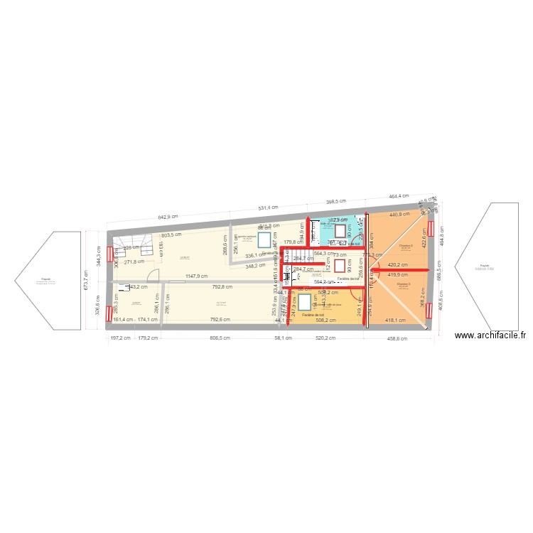 immeuble café de la poste 4. Plan de 10 pièces et 144 m2