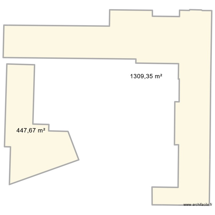 76498 LPQ Ecole JB Clément. Plan de 2 pièces et 1757 m2