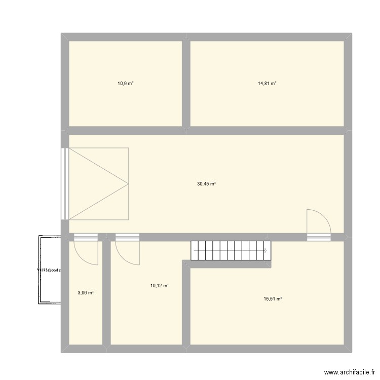Sous-sol 1.0. Plan de 6 pièces et 86 m2