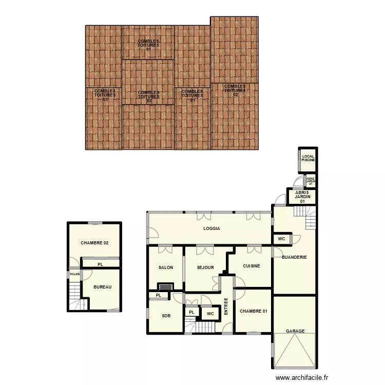 PLAN MANDUEL CHEM GARON. Plan de 28  et 160 m²