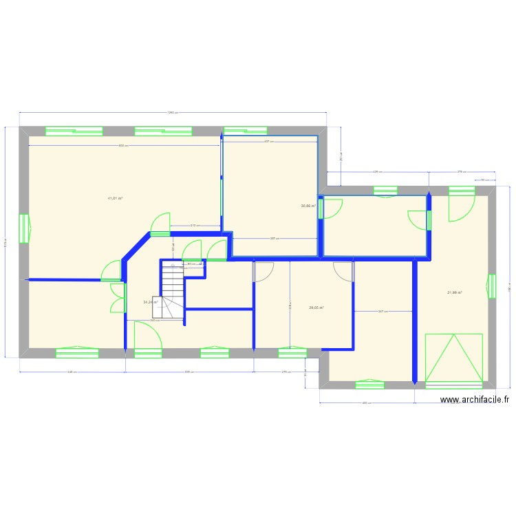 MAISON LAVENTIE 2024. Plan de 6 pièces et 160 m2