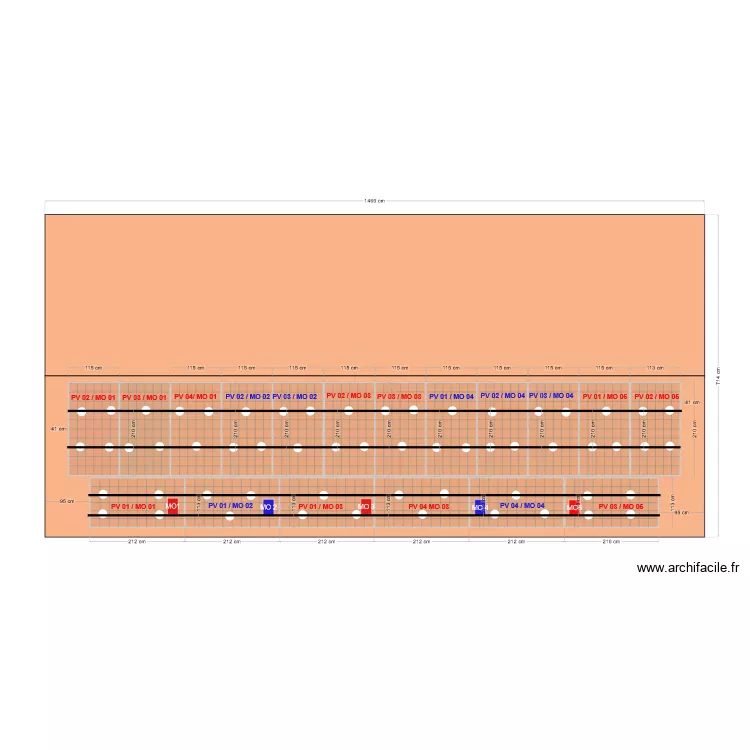 Plan Guillaume PV 2 rails crochets MO. Plan de Plan Guillaume PV 2 rails crochets MO. Plan de