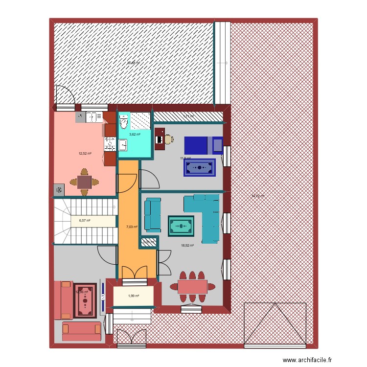 Maison 2. Plan de 13 pièces et 185 m2