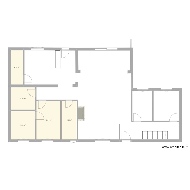 La Croix. Plan de 5 pièces et 34 m2