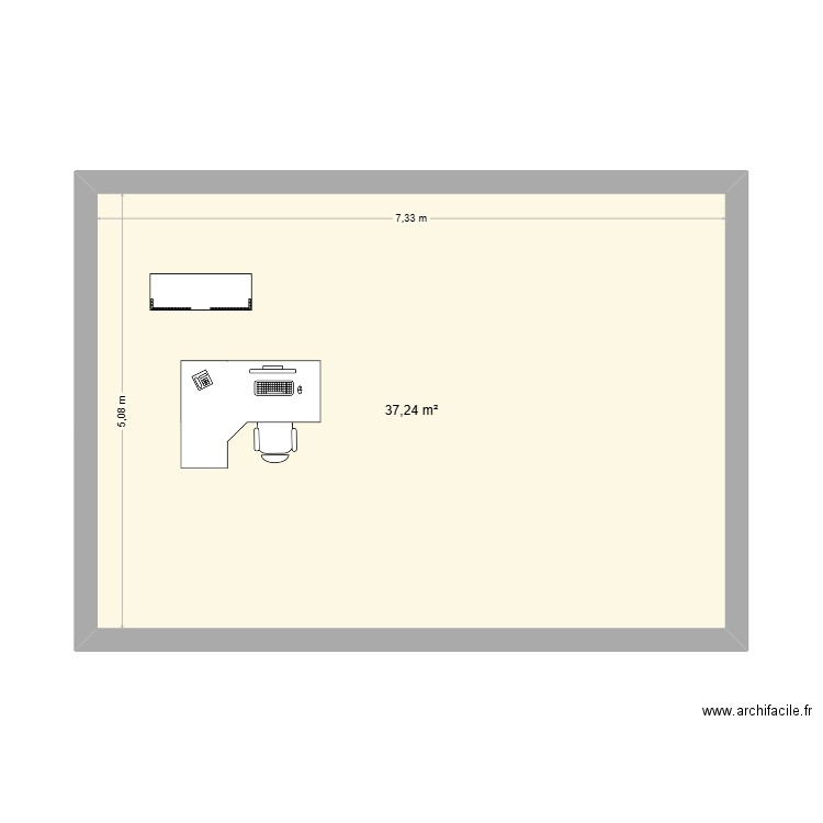 ALLAR2RDCV. Plan de 1 pièce et 37 m2
