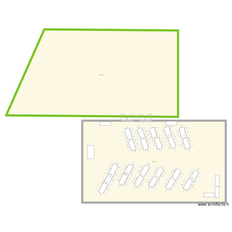 mariage réception. Plan de 2 pièces et 635 m2