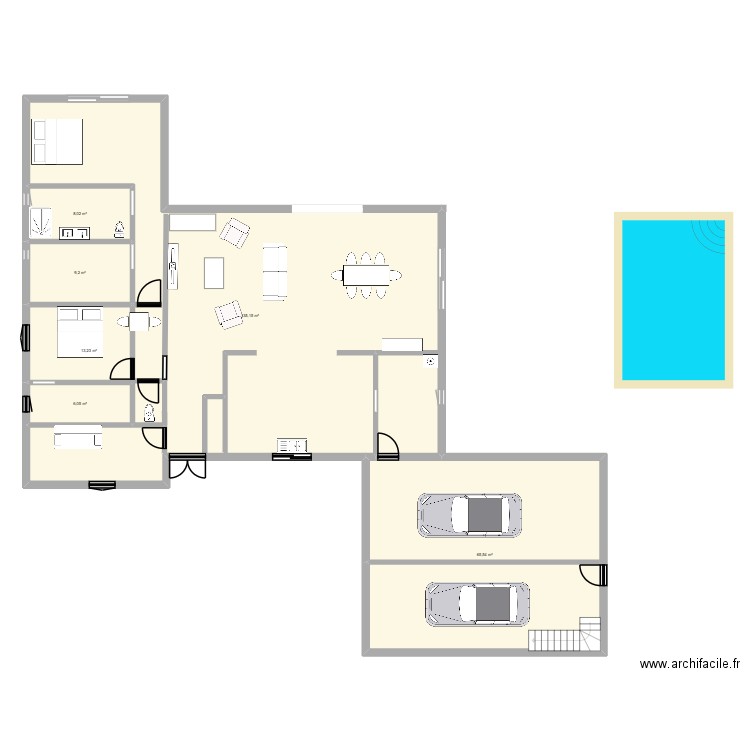 MAISON1. Plan de 6 pièces et 237 m2