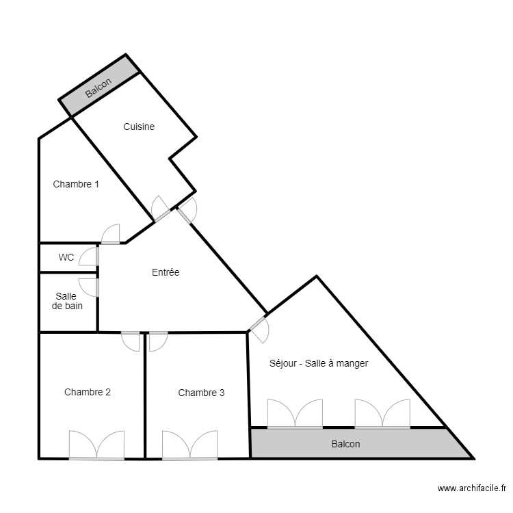 Plan Fournier2. Plan de 10 pièces et 58 m2