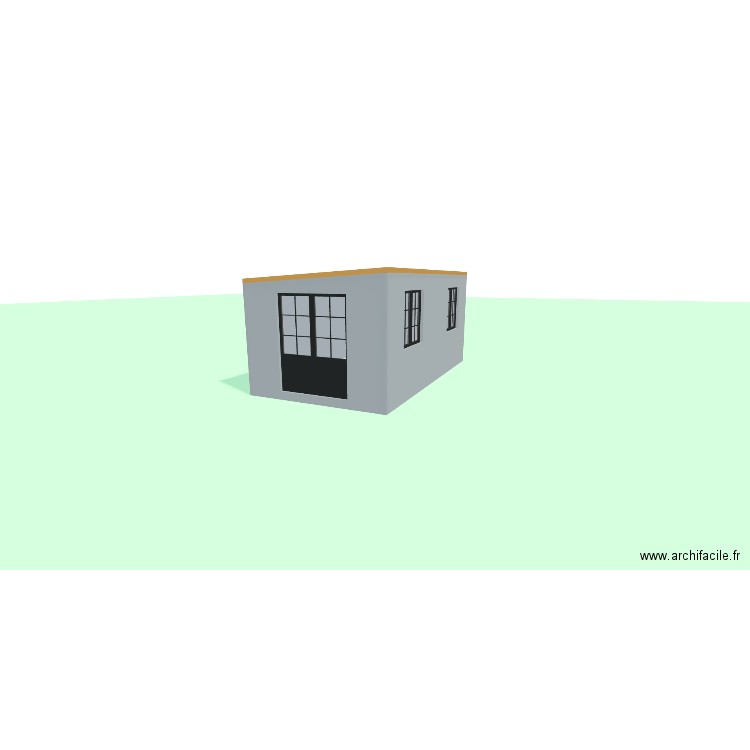 abri. Plan de 1 pièce et 19 m2