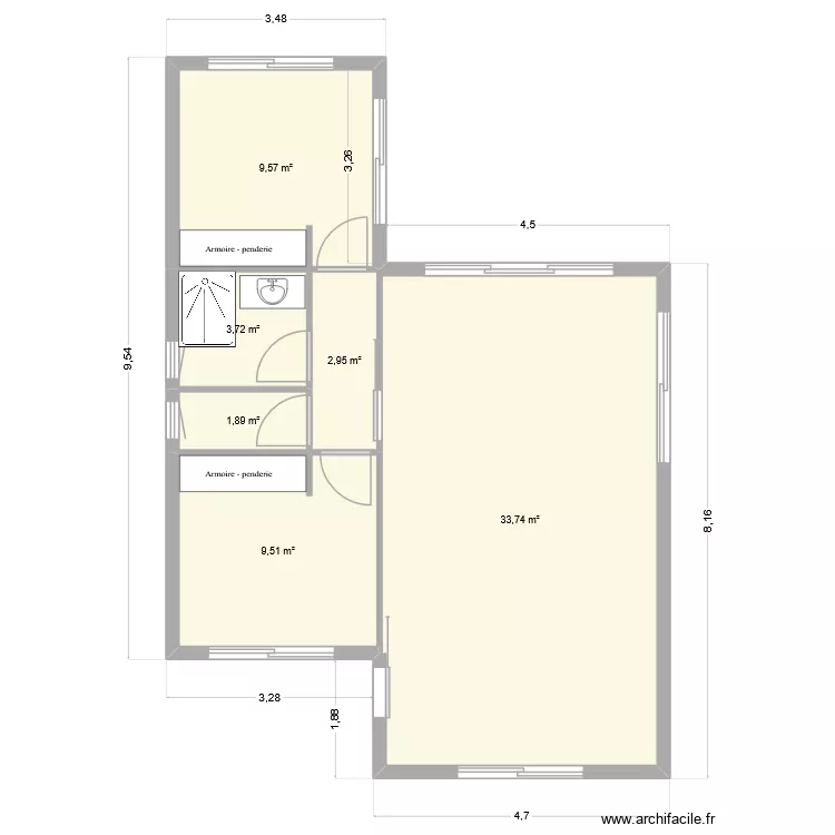 Maison Saint Christophe V2. Plan de 6 et 61 m² Maison Saint Christophe V2. Plan de 6 et 61 m²