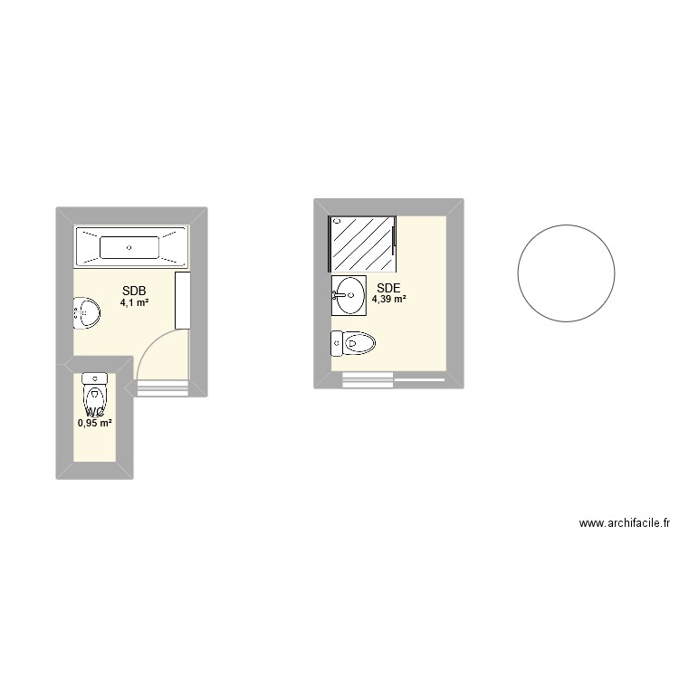 Anaïs 79. Plan de 3 pièces et 9 m2