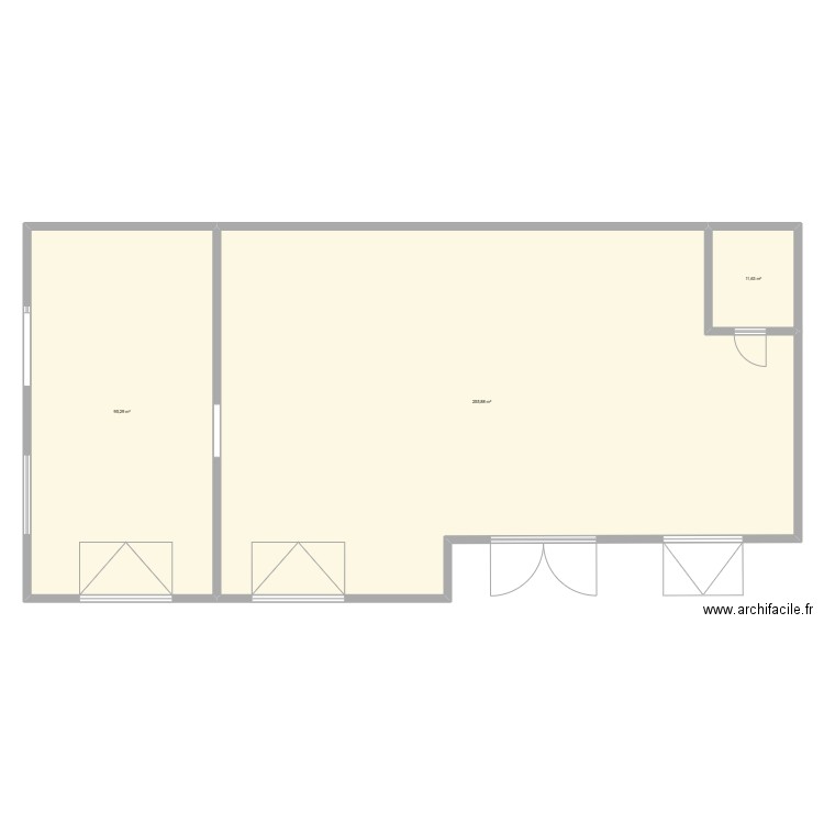 garage. Plan de 3 pièces et 363 m2