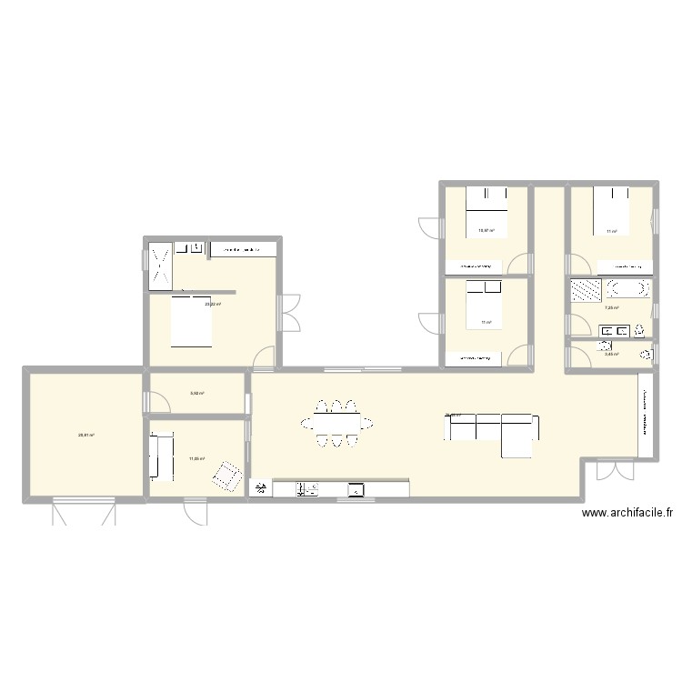 HOUSE. Plan de 10 pièces et 183 m2