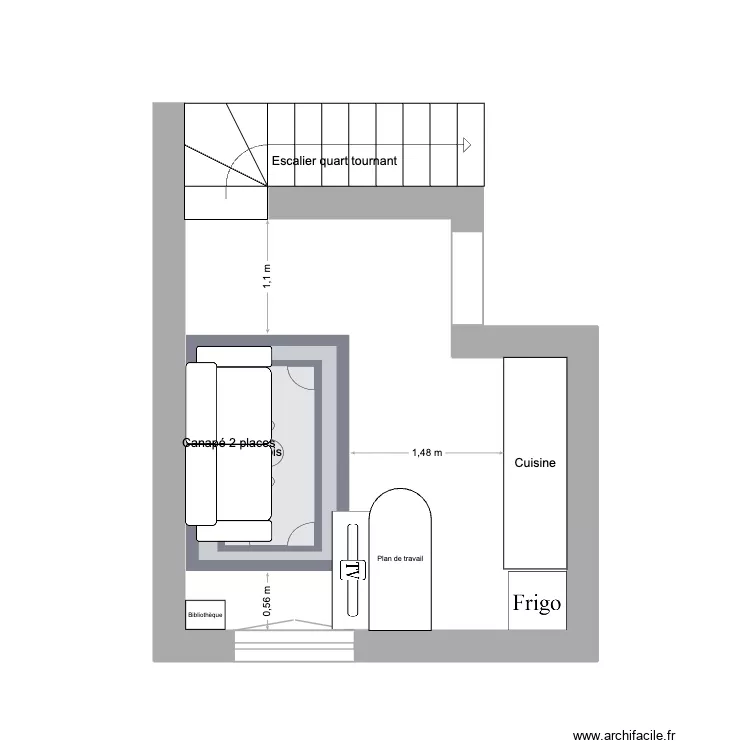 Appart N1 V2. Plan de 