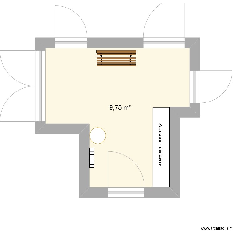 Entrée. Plan de 1 pièce et 10 m2